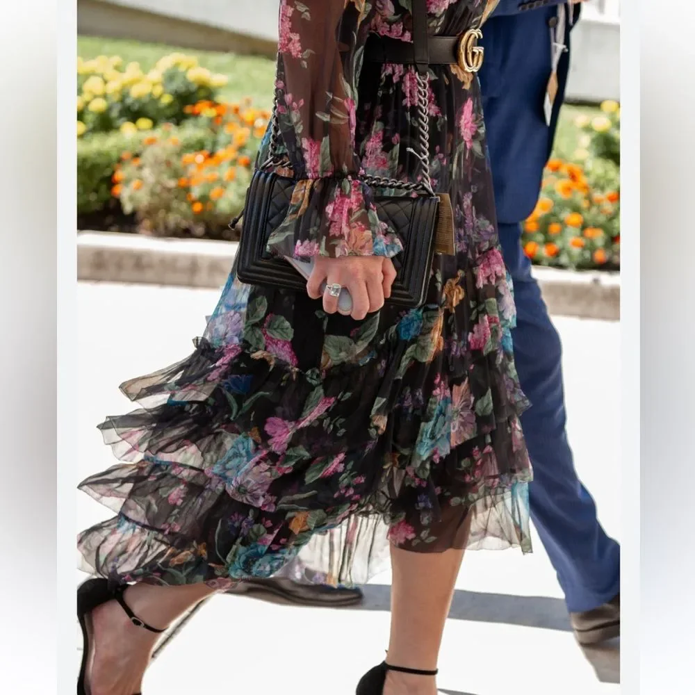 NWOT Zimmermann  ninety six Floral Black Dress - Picture 7 of 14